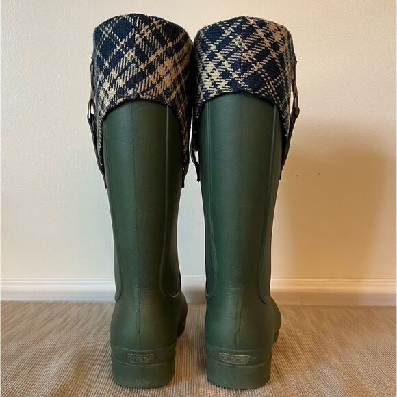 CROCS women’s boots dark green w/plaid design women Size 7 GUC - Picture 11 of 16